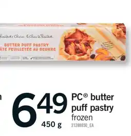 Fortinos PC BUTTER PUFF PASTRY, 450 G offer