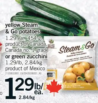 Fortinos YELLOW STEAM & GO POTATOES, 454 g OR GREEN CANADA offer
