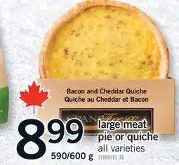 Fortinos LARGE MEAT PIE OR QUICHE, 590/600 G offer