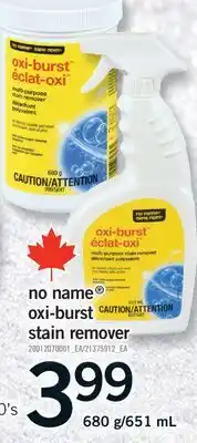 Fortinos NO NAME OXI-BURST STAIN REMOVER, 680 G/651 ML offer