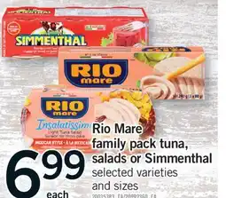 Fortinos RIO MARE FAMILY PACK TUNA, SALADS OR SIMMENTHAL offer