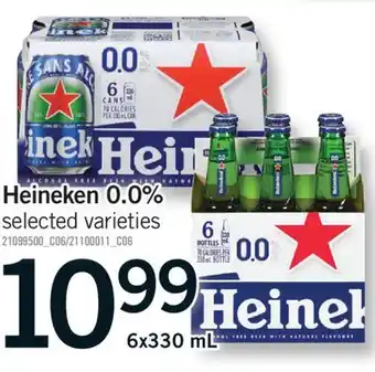 Fortinos HEINEKEN 0.0%, 6X330 ML offer
