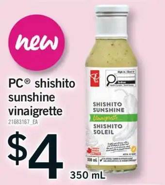 Fortinos PC SHISHITO SUNSHINE VINAIGRETTE, 350 ML offer