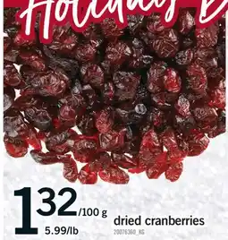 Fortinos dried cranberries offer