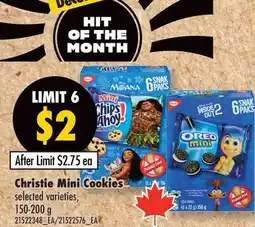 Fortinos CHRISTIE MINI COOKIES, 150-200 G offer