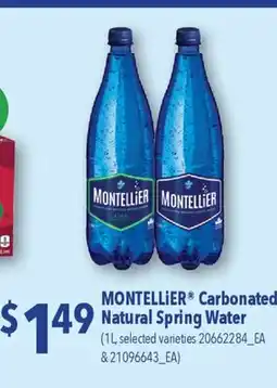 Fortinos MONTELLIER CARBONATED NATURAL SPRING WATER offer