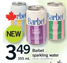 Fortinos BARBET SPARKLING WATER, 355 ML offer