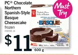 Fortinos PC CHOCOLATE NORTHERN SPANISH-STYLE BASQUE CHEESECAKE, 600 G offer