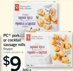 Fortinos PC PORK OR COCKTAIL SAUSAGE ROLLS, 500 G offer