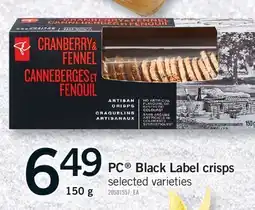 Fortinos PC BLACK LABEL CRISPS, 150 g offer