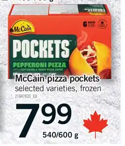 Fortinos MCCAIN PIZZA POCKETS, 540/600 g offer