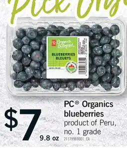 Fortinos PC ORGANICS BLUEBERRIES, 9.8 OZ offer