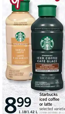 Fortinos STARBUCKS ICED COFFEE OR LATTE, 1.18/1.42 L offer