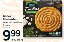 Fortinos KRINOS FILLO TWISTERS, 840 g/1 kg offer