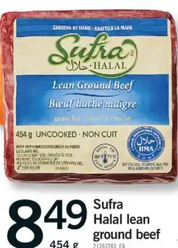Fortinos SUFRA HALAL LEAN GROUND BEEF, 454 G offer