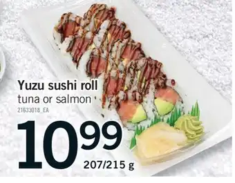 Fortinos YUZU SUSHI ROLL, 207/215 G offer