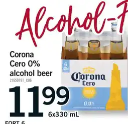 Fortinos CORONA CERO 0% ALCOHOL BEER, 6X330 ML offer