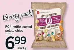 Fortinos PC KETTLE COOKED POTATO CHIPS, 10X24 G offer