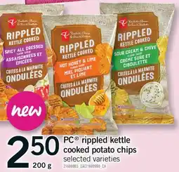 Fortinos PC RIPPLED KETTLE COOKED POTATO CHIPS, 200 G offer