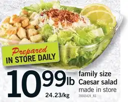 Fortinos FAMILY SIZE CAESAR SALAD offer