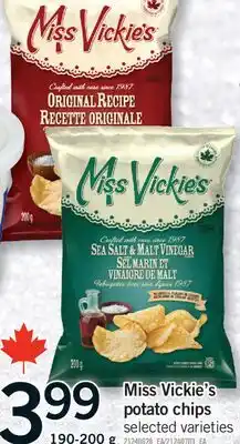Fortinos MISS VICKIE'S POTATO CHIPS, 190-200 G offer