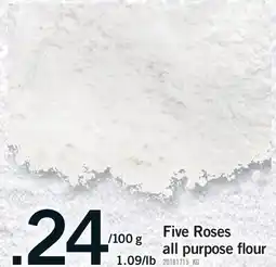 Fortinos FIVE ROSES ALL PURPOSE FLOUR, 1.09/LB offer