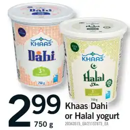 Fortinos KHAAS DAHI OR HALAL YOGURT, 750 G offer