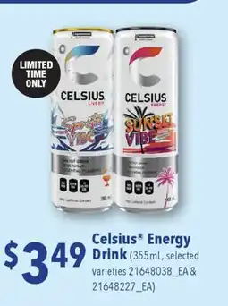 Fortinos CELSIUS ENERGY DRINK, 355ML offer