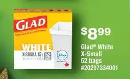 Fortinos GLAD WHITE X-SMALL, 52 BAGS offer