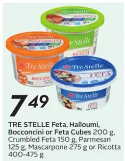 Sobeys TRE STELLE Feta, Halloumi, Bocconcini or Feta Cubes offer