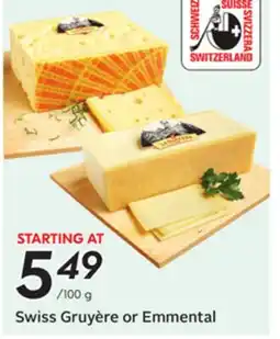 Sobeys Swiss Gruyère or Emmental offer