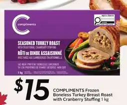 Sobeys Compliments Frozen Boneless Turkey Breast Roast with Cranberry Stuffing offer