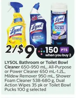 Sobeys LYSOL Bathroom or Toilet Bowl Cleaner offer