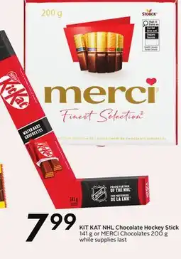 Sobeys KIT KAT NHL Chocolate Hockey Stick 141 g or MERCI Chocolates 200 g offer