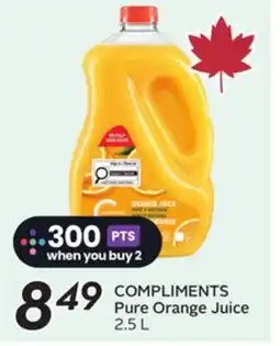 Sobeys COMPLIMENTS Pure Orange Juice offer