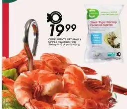 Sobeys COMPLIMENTS NATURALLY SIMPLE Raw Black Tiger Shrimp offer