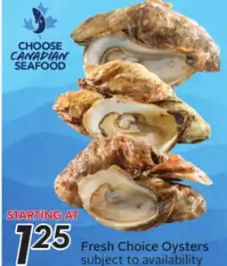 Sobeys Fresh Choice Oysters offer