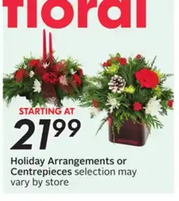 Sobeys Holiday Arrangements or Centrepieces offer