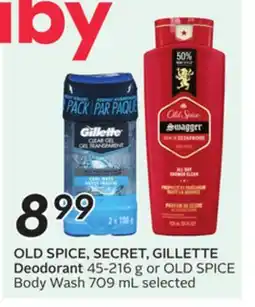 Sobeys OLD SPICE, SECRET, GILLETTE Deodorant offer