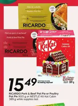 Sobeys RICARDO Pork & Beef Pot Pie or Poultry Pot Pie offer