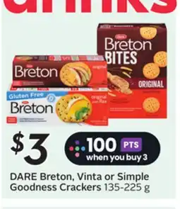 Sobeys DARE Breton, Vinta or Simple Goodness Crackers offer