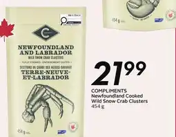 Sobeys COMPLIMENTS Newfoundland Cooked Wild Snow Crab Clusters offer