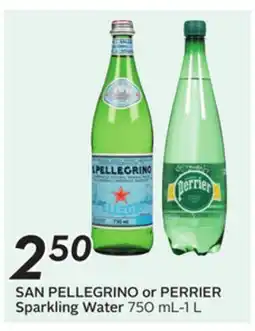 Sobeys SAN PELLEGRINO or PERRIER Sparkling Water offer