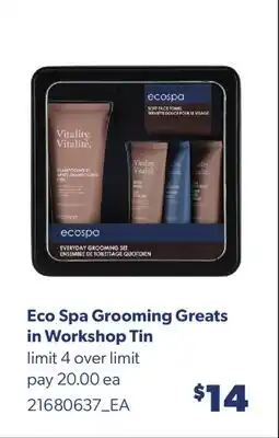 Real Canadian Superstore ECO SPA GROOMING GREATS IN WORKSHOP TIN offer