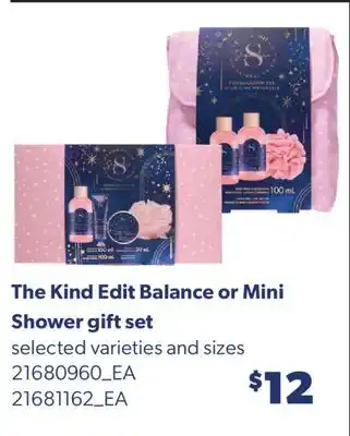 Real Canadian Superstore THE KIND EDIT BALANCE OR MINI SHOWER GIFT SET offer