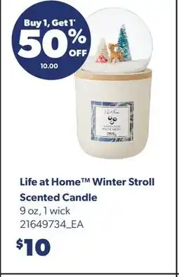 Real Canadian Superstore LIFE AT HOME WINTER STROLL SCENTED CANDLE offer