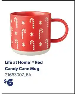 Real Canadian Superstore LIFE AT HOME RED CANDY CANE MUG offer