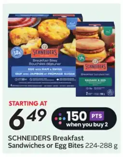 Sobeys SCHNEIDERS Breakfast Sandwiches or Egg Bites offer