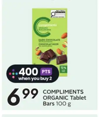 Sobeys COMPLIMENTS ORGANIC Tablet Bars offer