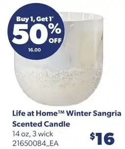 Real Canadian Superstore LIFE AT HOME WINTER SANGRIA SCENTED CANDLE offer